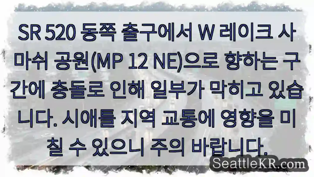 길 막힘! 사마쉬 공원 근처 주의