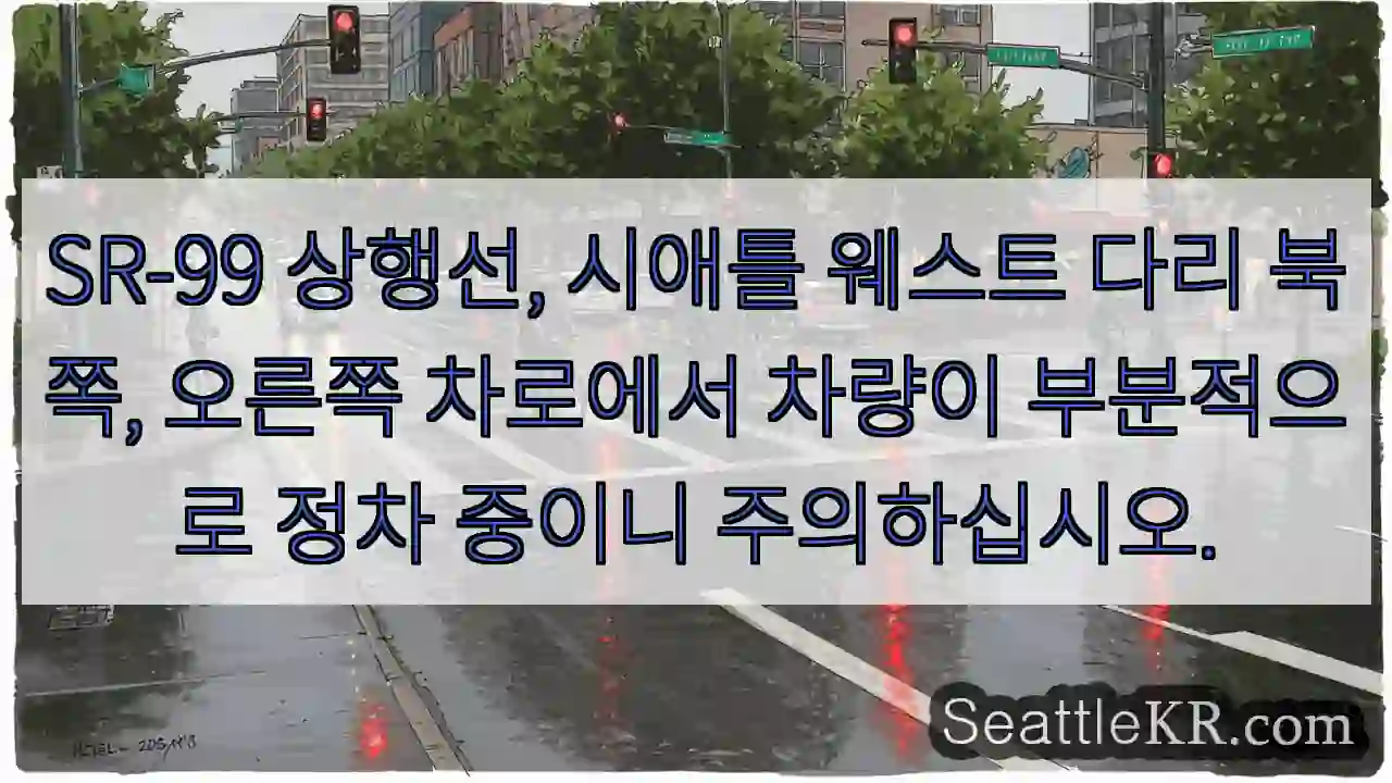 주의: 부분 정차 차량 오른쪽