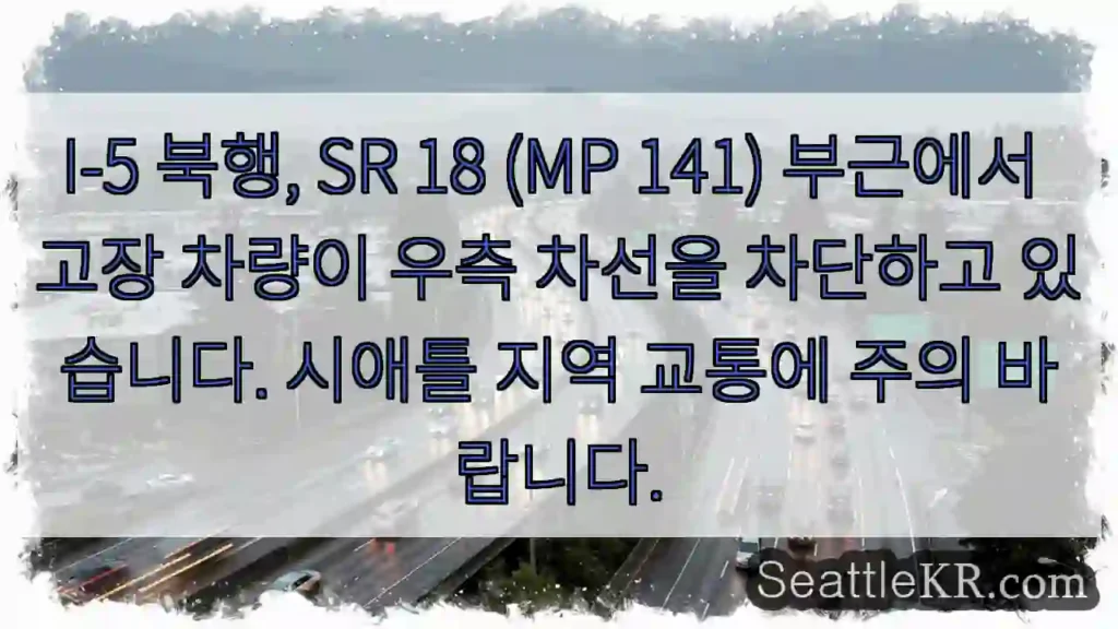 고장 차량! 우측 차선 차단