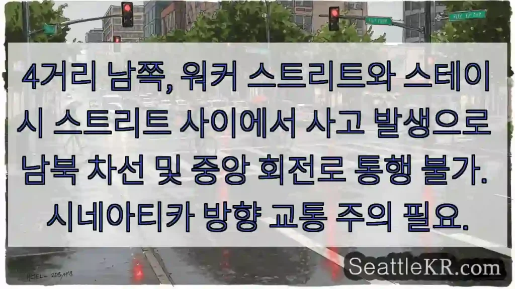 사고! 남북 차선 차단