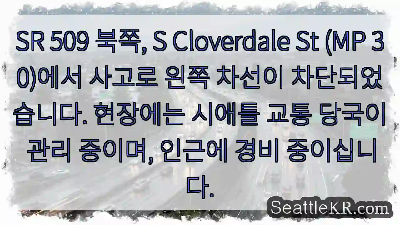 사고! 왼쪽 차선 차단