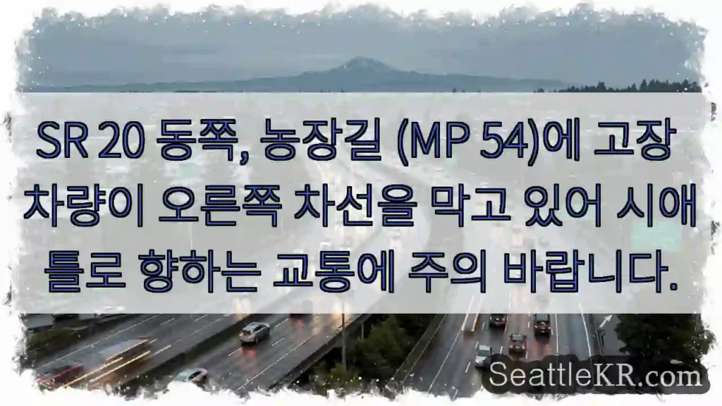 차량 고장! 시애틀로 주의!