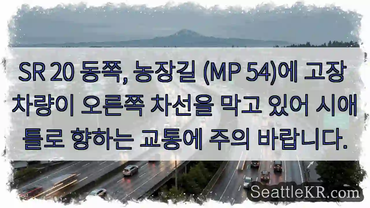 차량 고장! 시애틀로 주의!