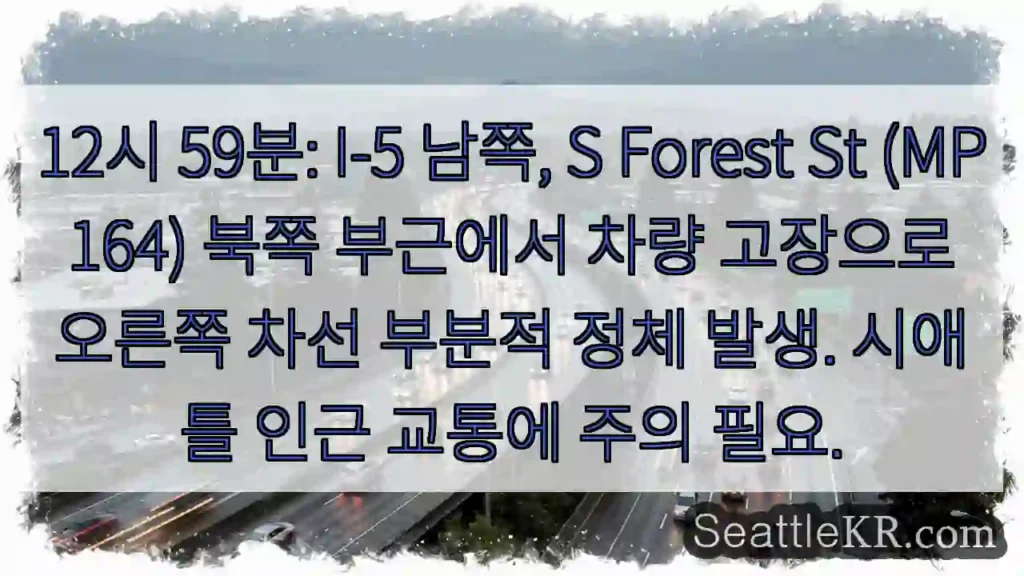 고장 차량, S Forest St (MP 164)