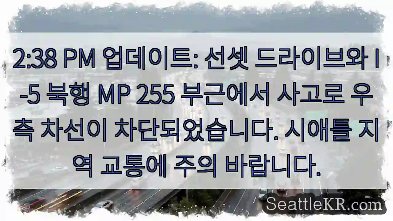 사고! 우측 차선 차단