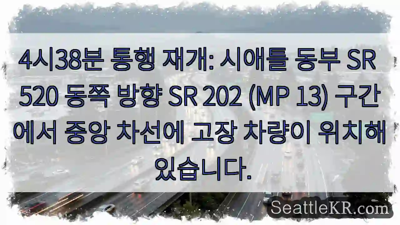 차량 고장! 우회하세요.