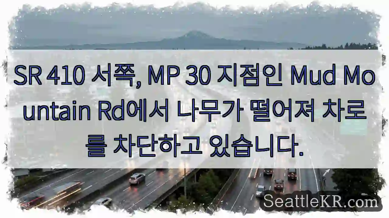 나무 차단, 통행 주의!