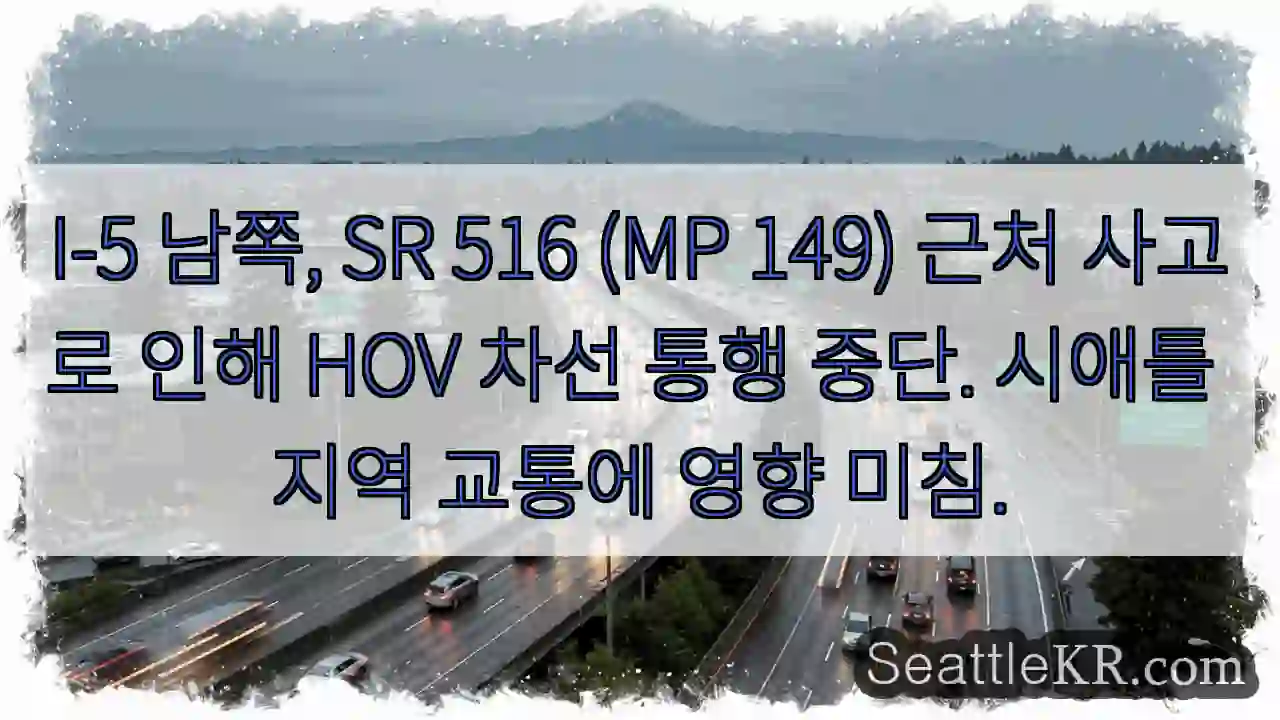 사고! HOV 차선 통행중단