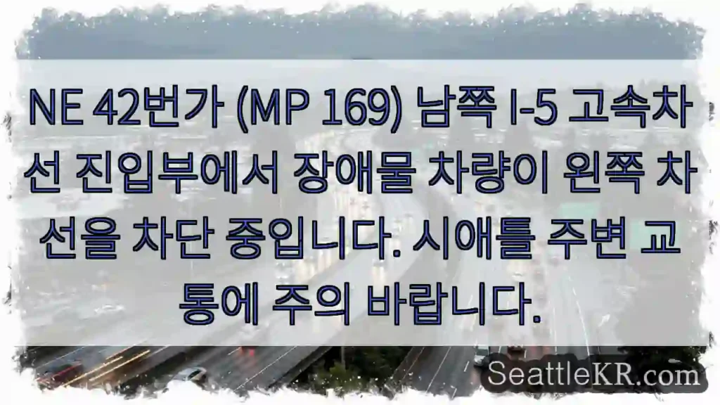 차량 왼쪽 차선 차단! 주의!