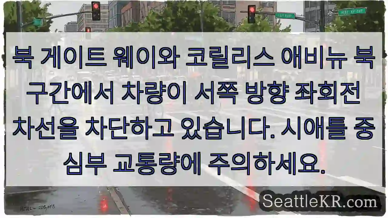 서쪽 차선 막힘 주의!