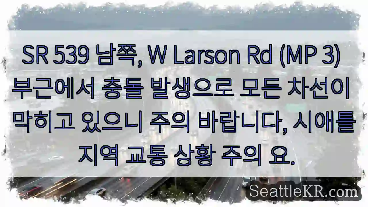 충돌! 남쪽 차선 막힘 주의
