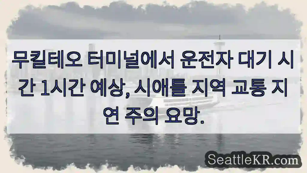 시애틀 교통 지연, 1시간 대기 예상