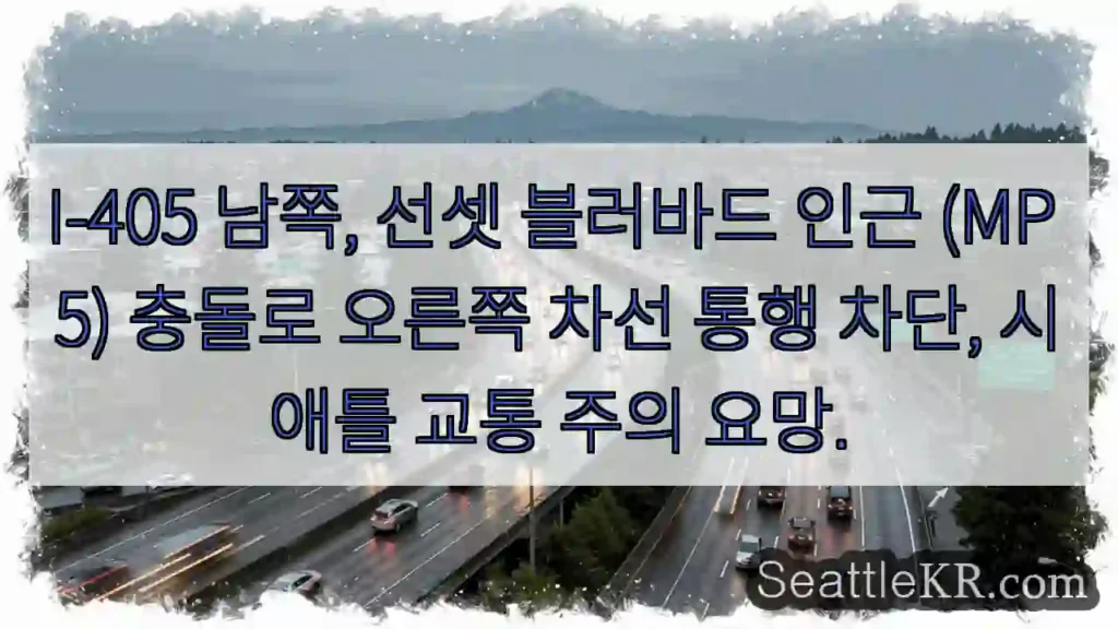 충돌! 오른쪽 차선 통행 제한