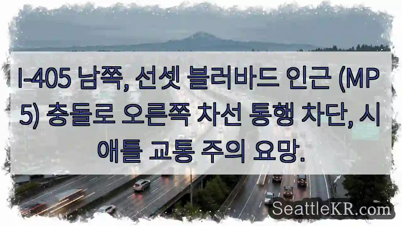 충돌! 오른쪽 차선 통행 제한