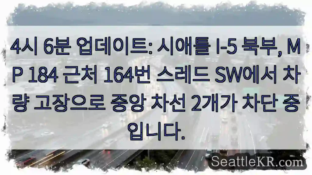 차량 고장! 중앙 차선 차단