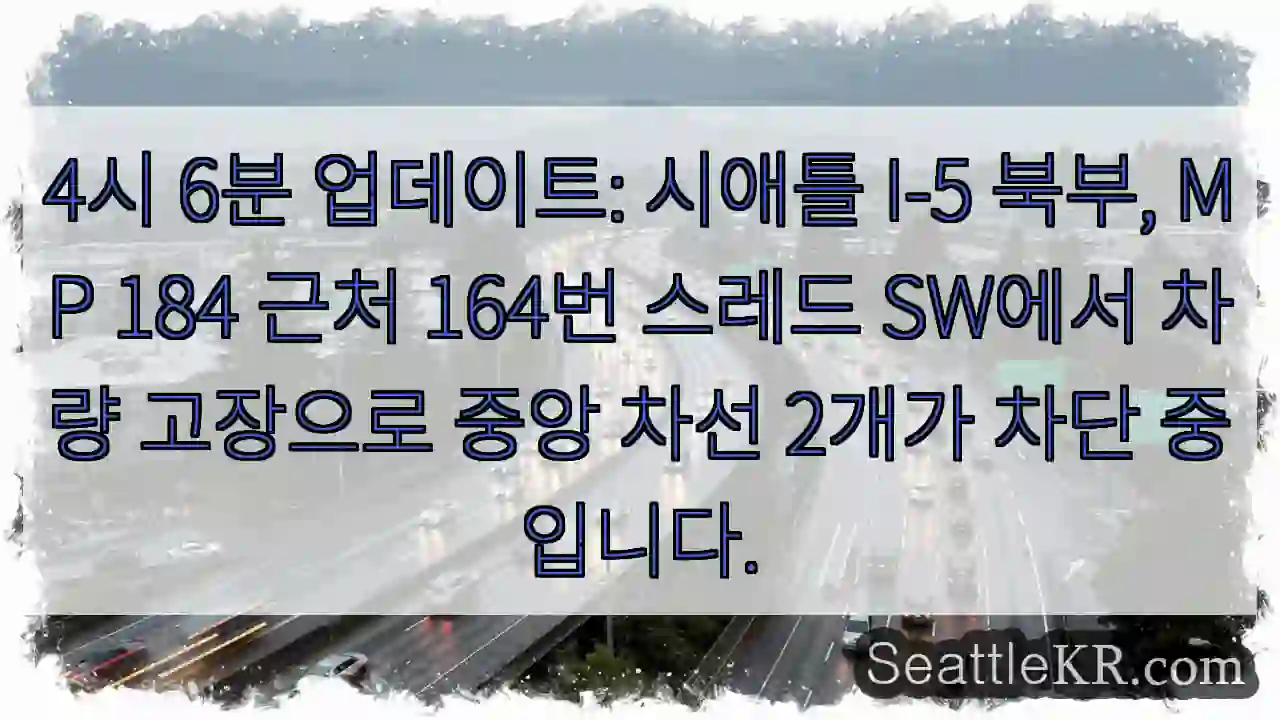 차량 고장! 중앙 차선 차단