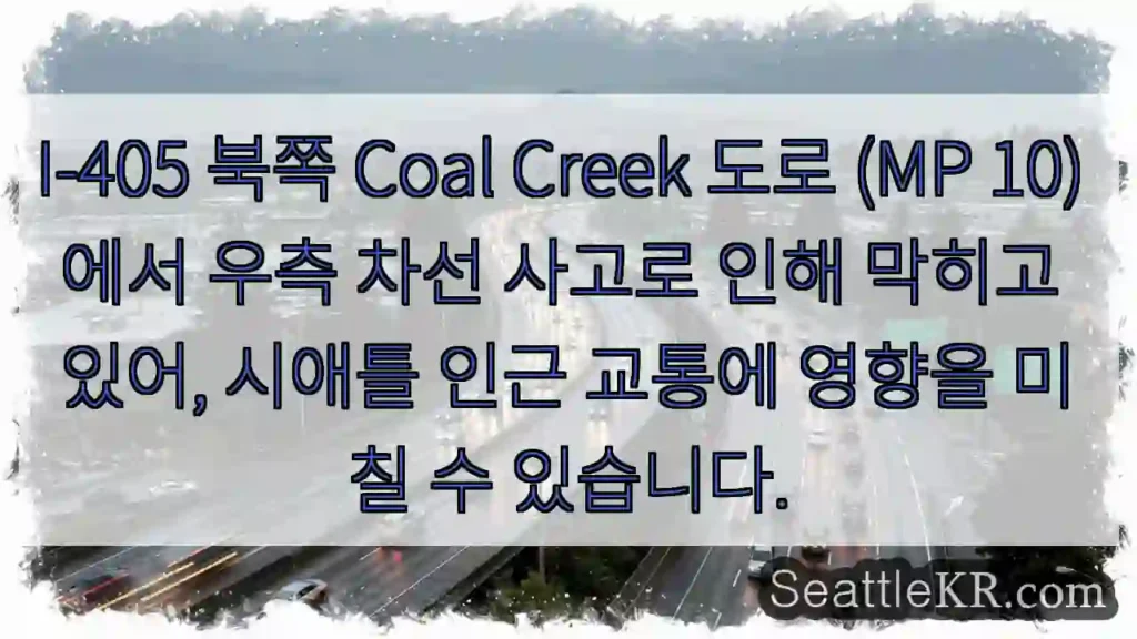 사고로 우측 차선 막힘!