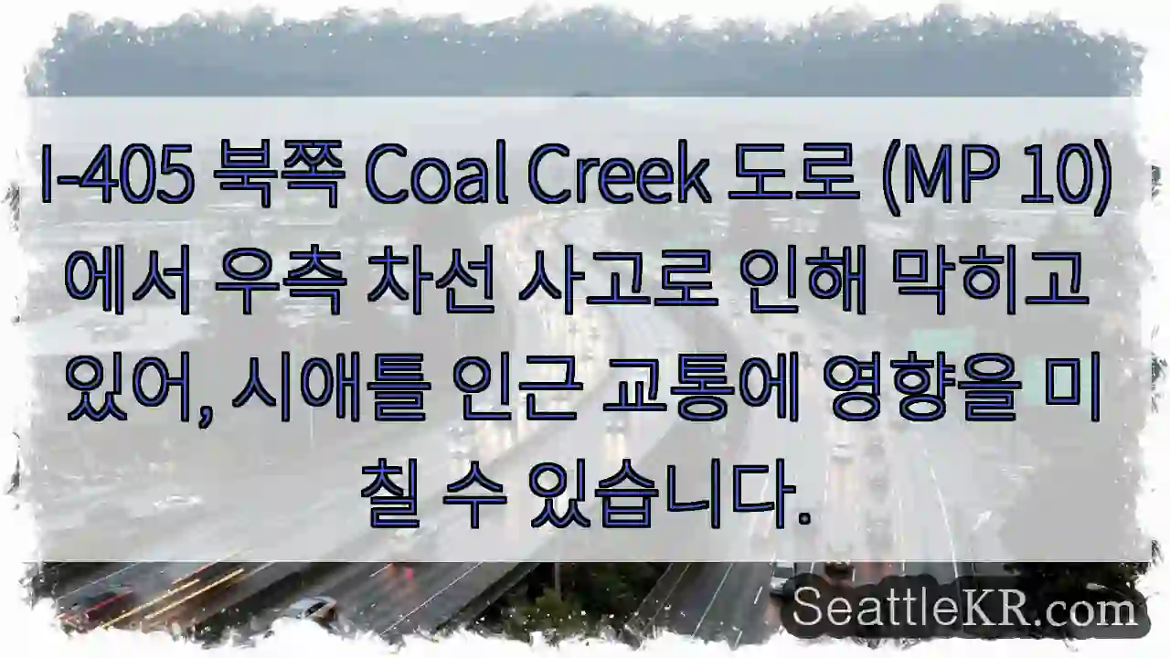 사고로 우측 차선 막힘!