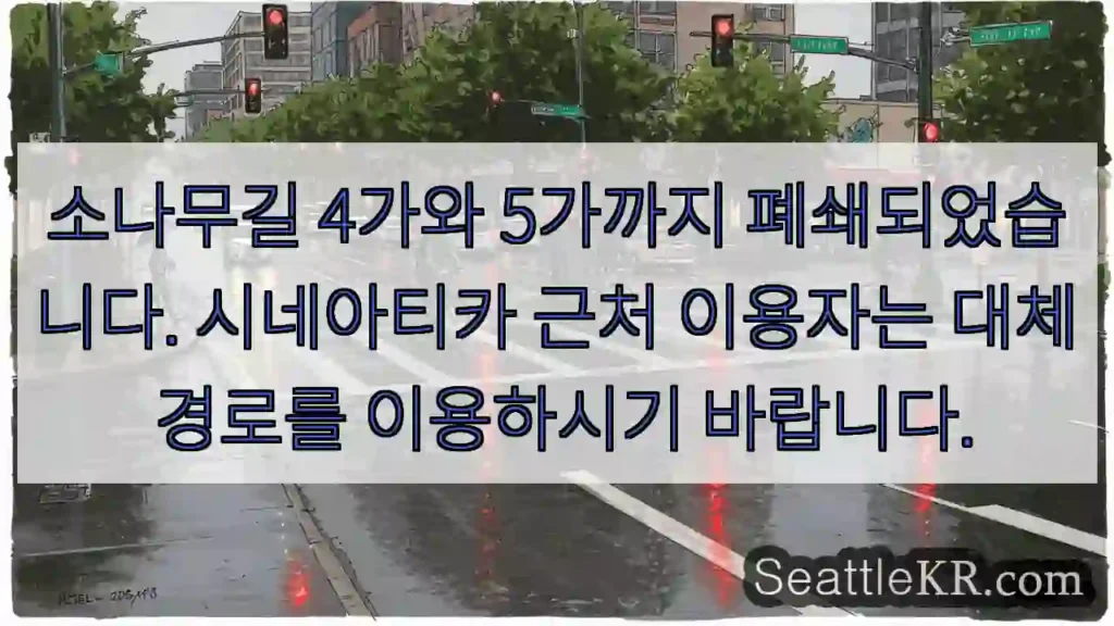 소나무길 폐쇄! 대체 경로 이용