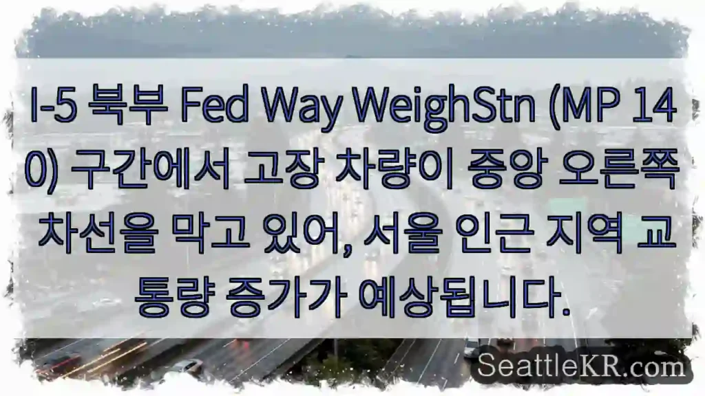 차량 고장! 중앙우측 차선 막힘