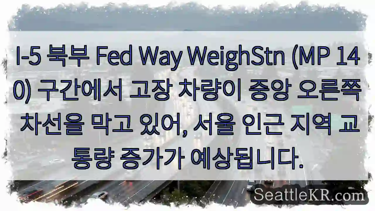 차량 고장! 중앙우측 차선 막힘