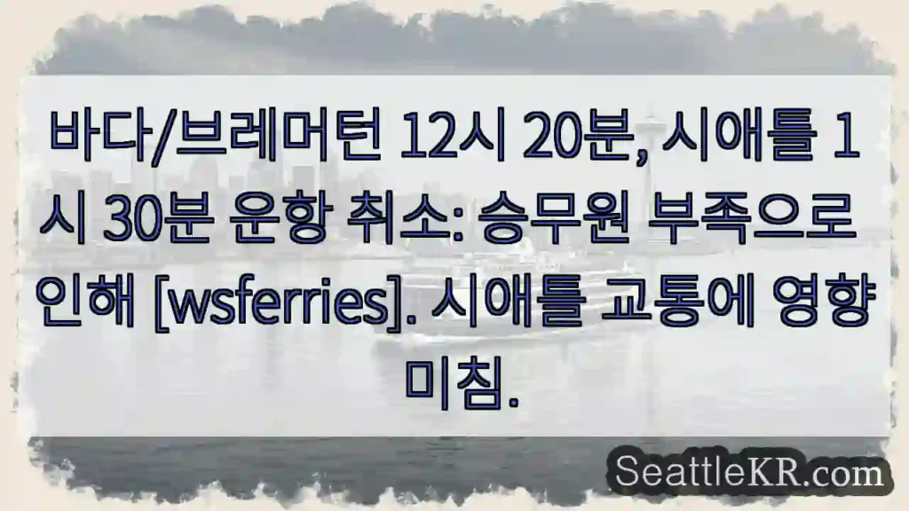 운항 취소: 인력 부족
