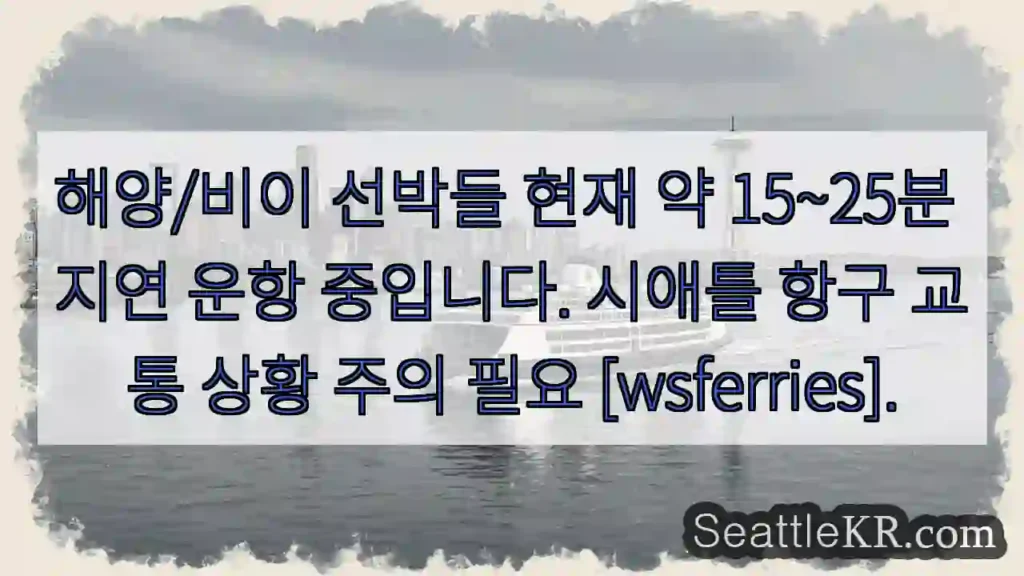 지연 운항 중! 15~25분