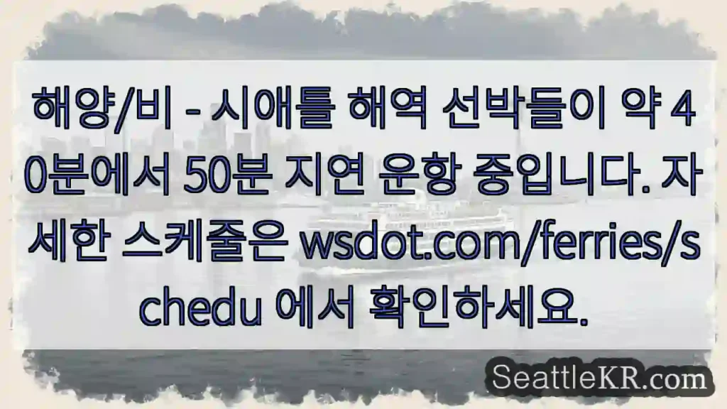 해양/비: 항로 지연!