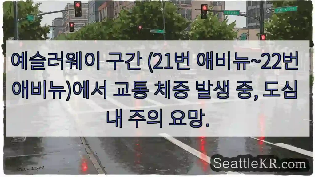 예슬러웨이 21~22번, 교통 체증!
