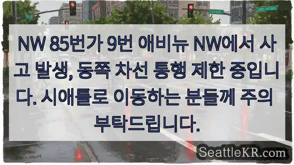 NW 9 애비뉴 사고, 동쪽 차선 주의!