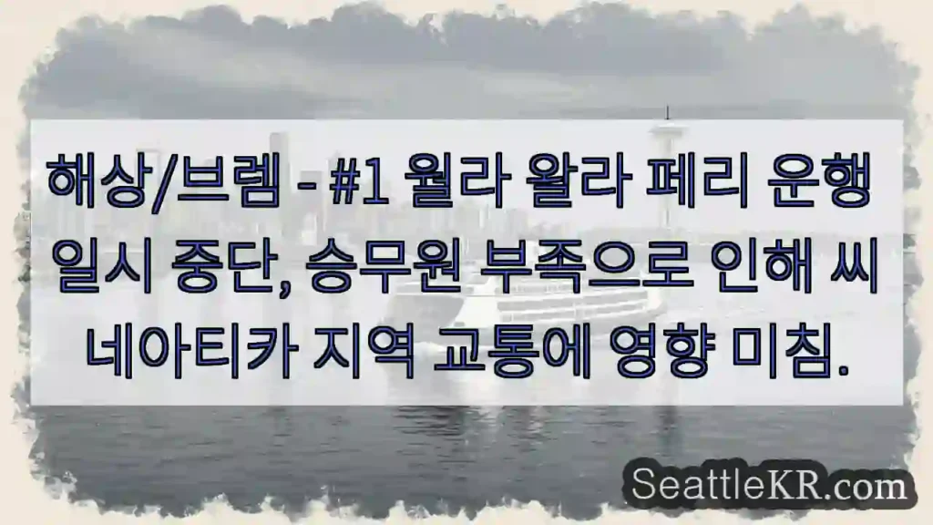 페리 운행 중단! 승무원 부족