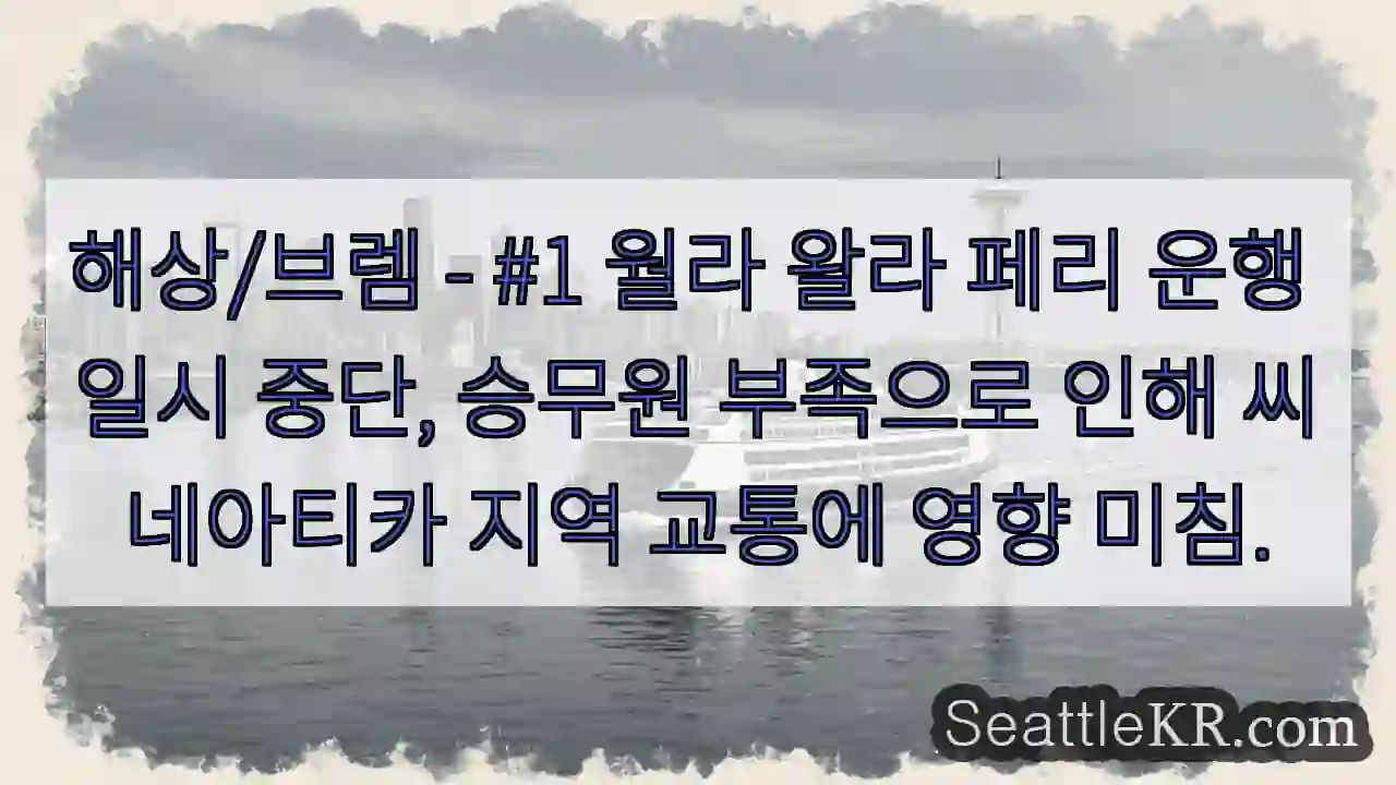 페리 운행 중단! 승무원 부족