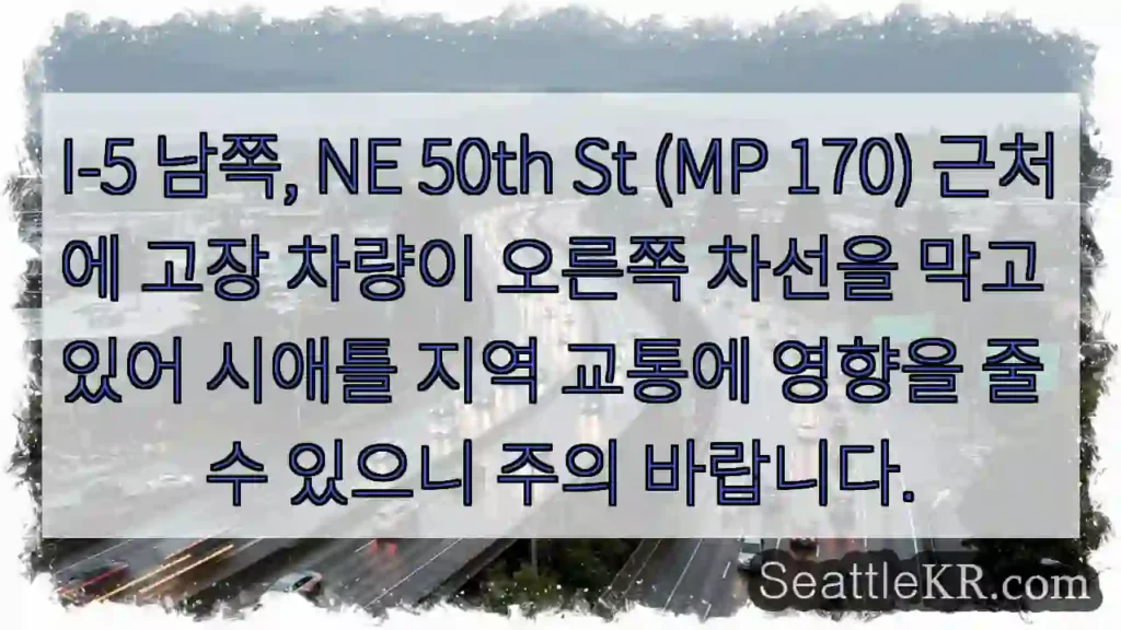 차량 고장! 오른쪽 차선 주의
