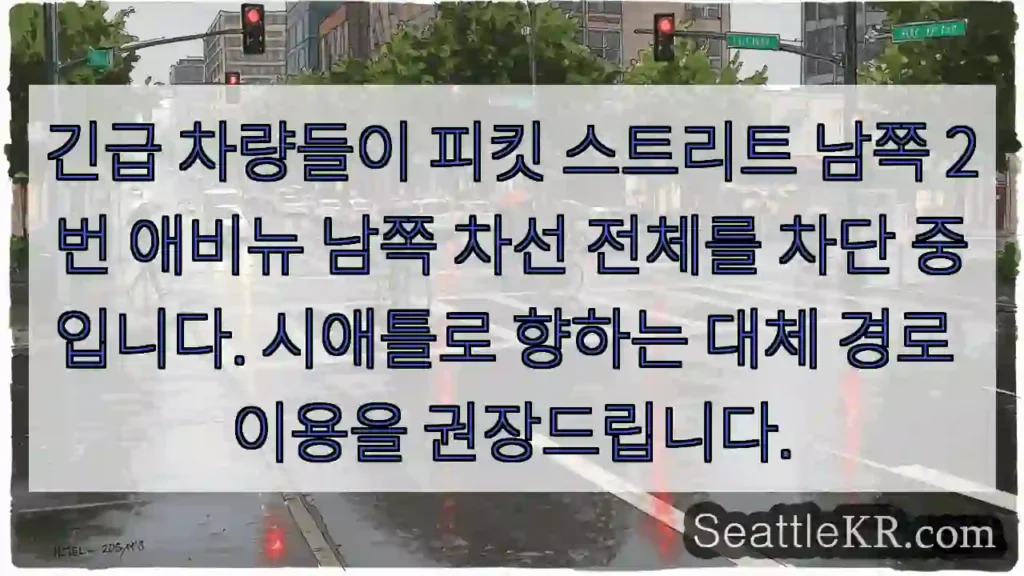 긴급 차량 통행 중! 대체 경로 이용