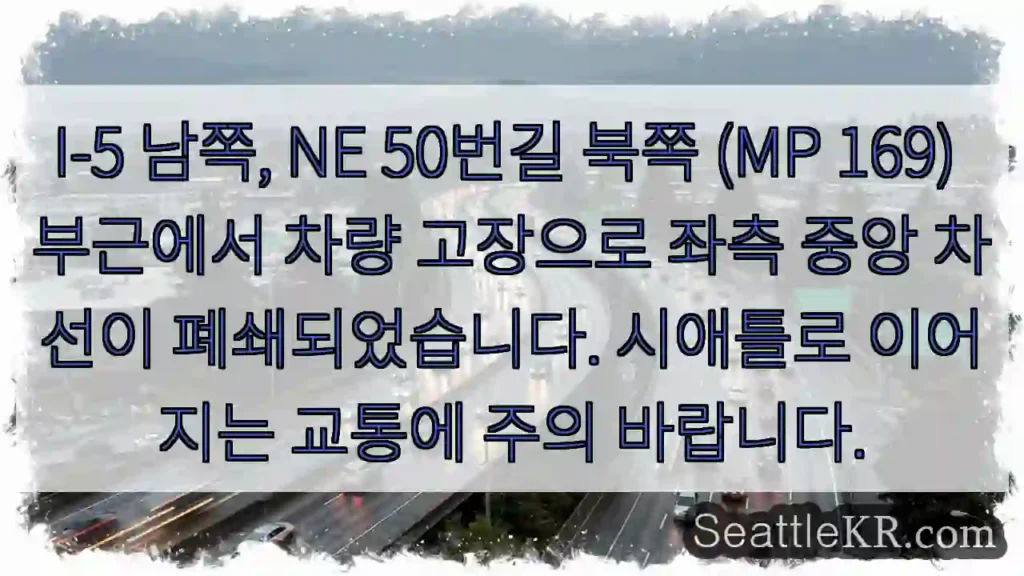 고장 차량! 중앙 차선 폐쇄