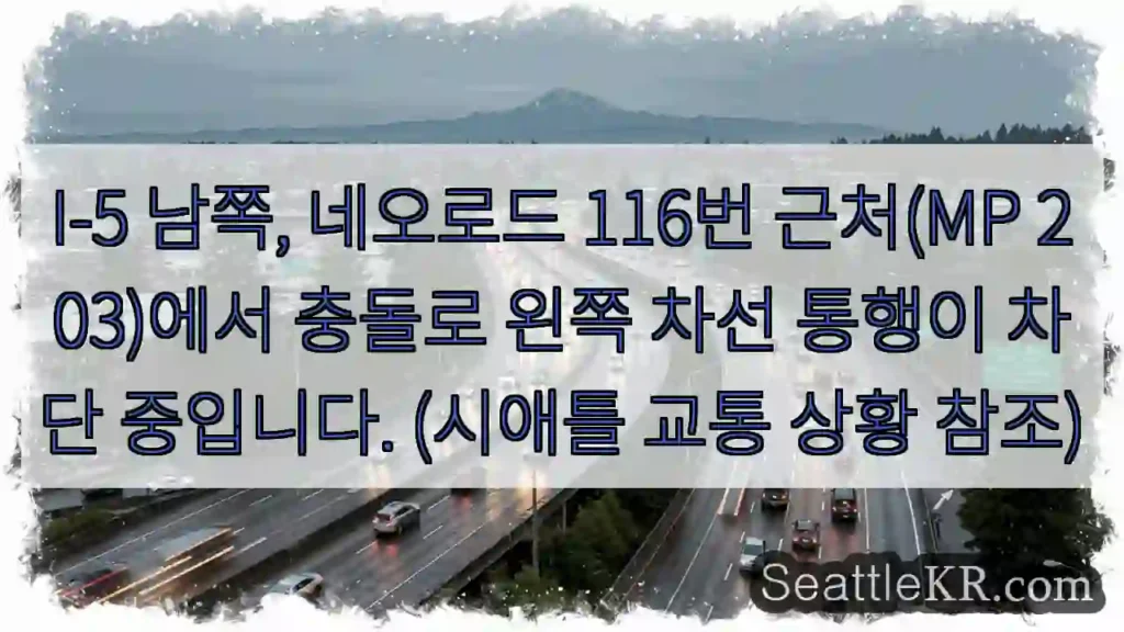 네오로드 116 충돌, 차선 차단