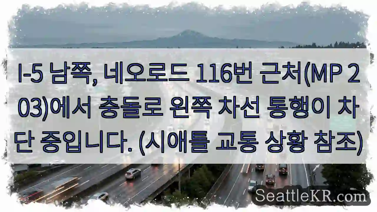 네오로드 116 충돌, 차선 차단