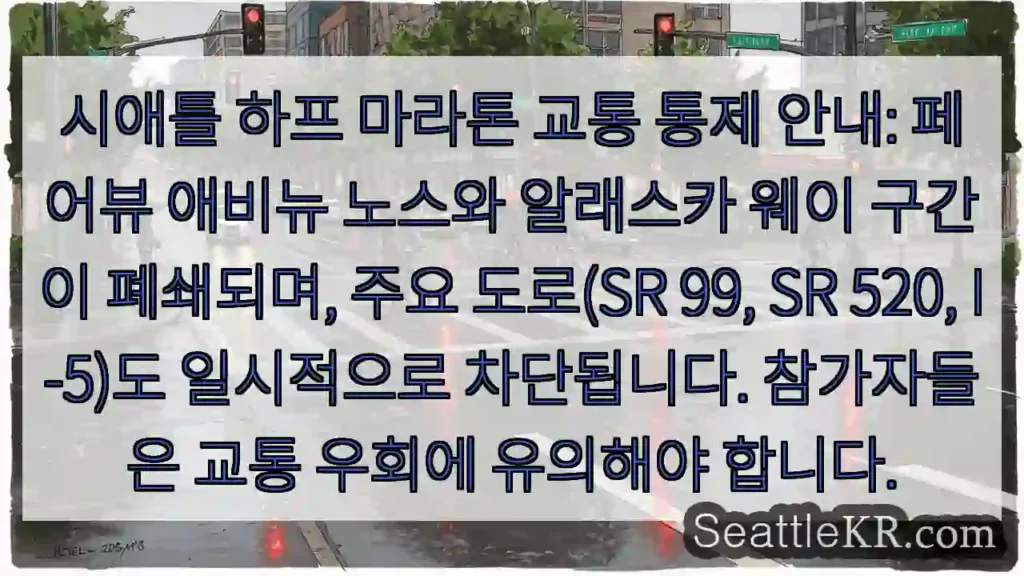 페어뷰 애비뉴 폐쇄! 우회하세요.