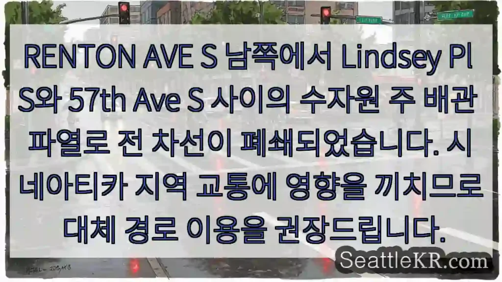 수도관 파손! 통행 제한