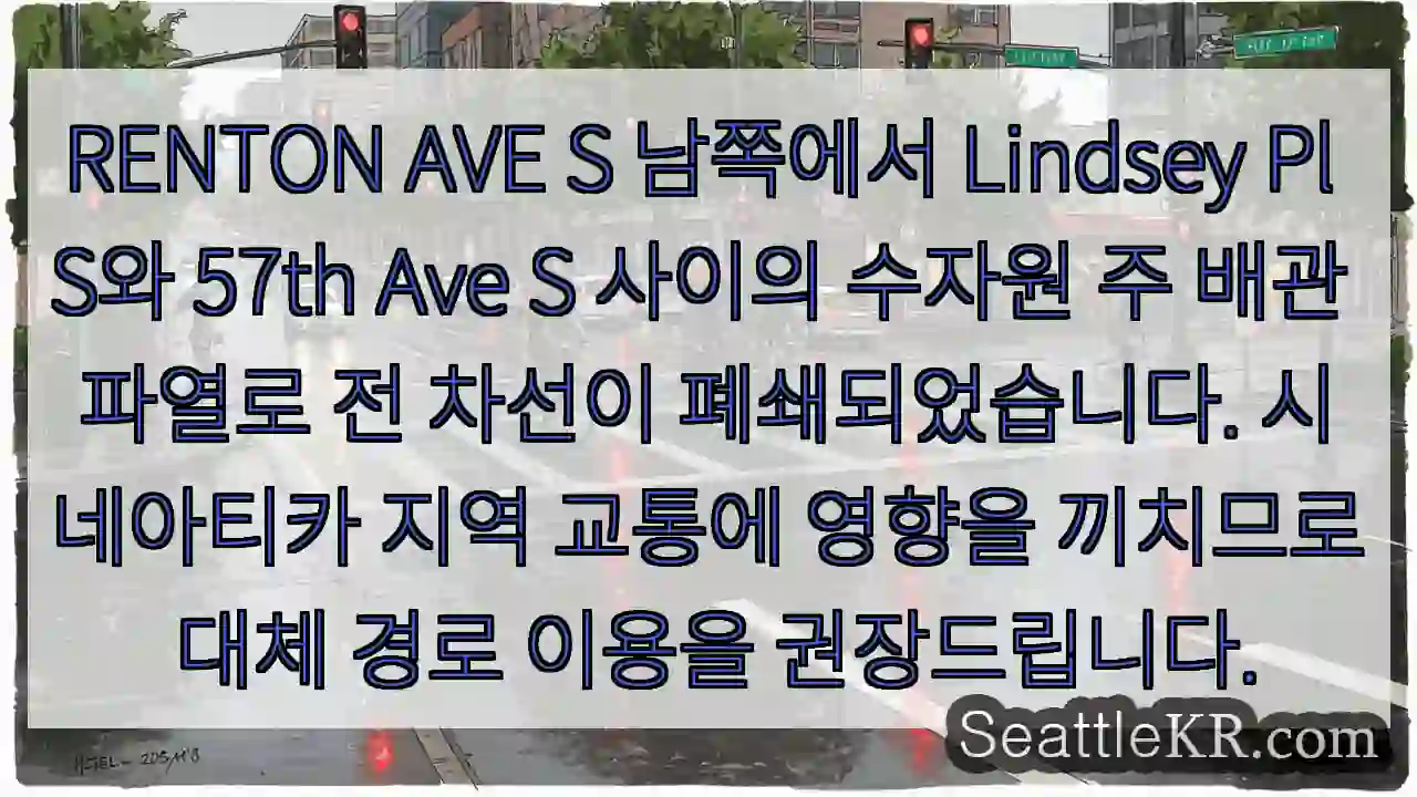 수도관 파손! 통행 제한