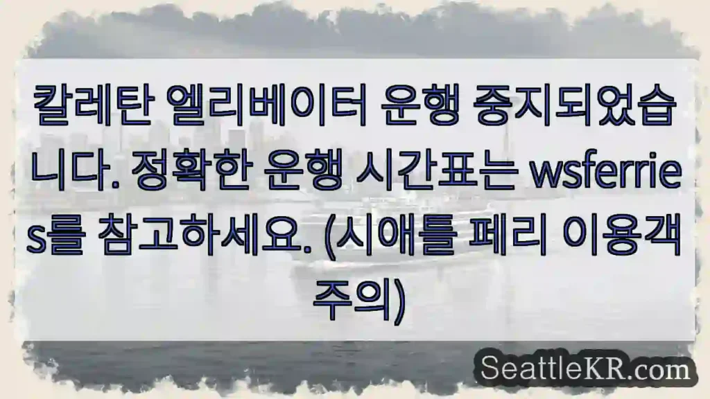 엘리베이터 정지! wsferries 확인