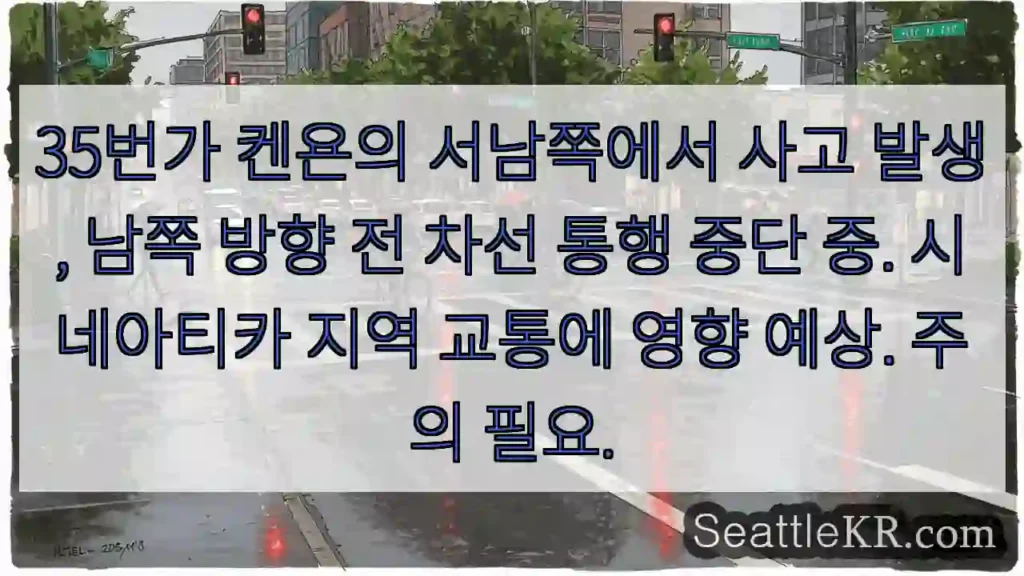 사고! 35번가 켄욘 남 차선 통행 중단