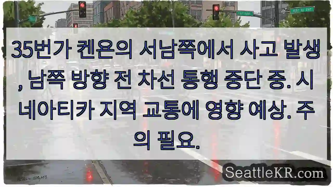 사고! 35번가 켄욘 남 차선 통행 중단