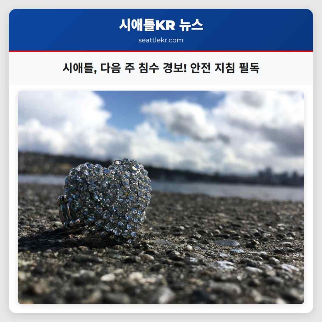 시애틀, 다음 주 침수 경보! 안전 지침 필독