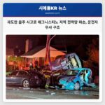 과도한 음주로 인한 교통사고 시애틀 매그니스티노 지역 운전자 구조 및 전력망 피해