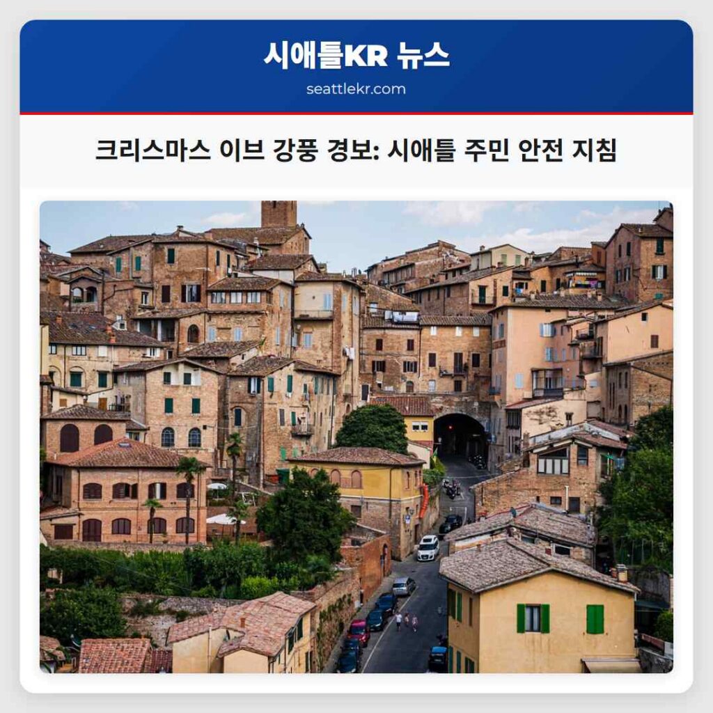 크리스마스 이브 강풍 경보: 시애틀 주민 안전 지침