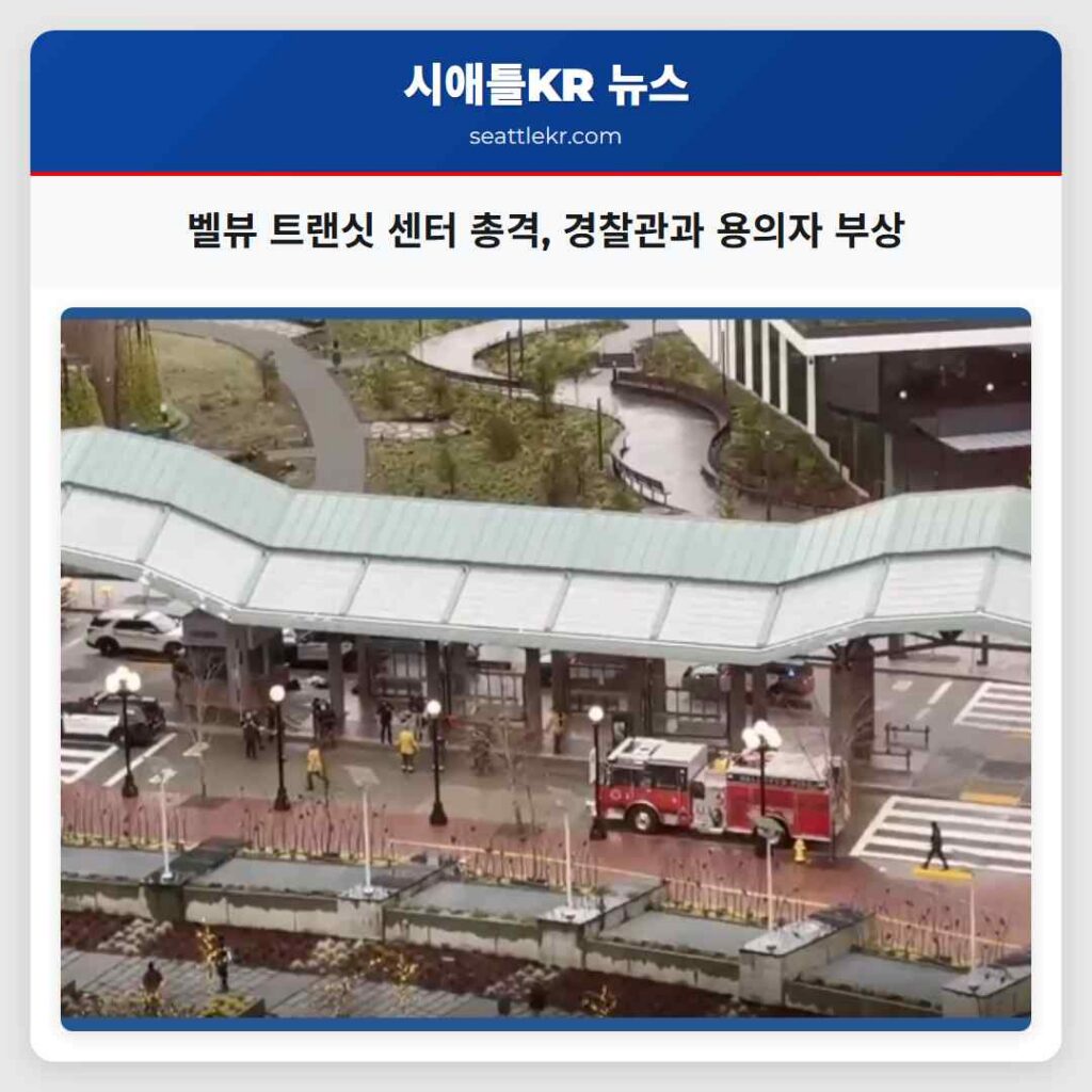 벨뷰 트랜싯 센터 총격, 경찰관과 용의자 부상