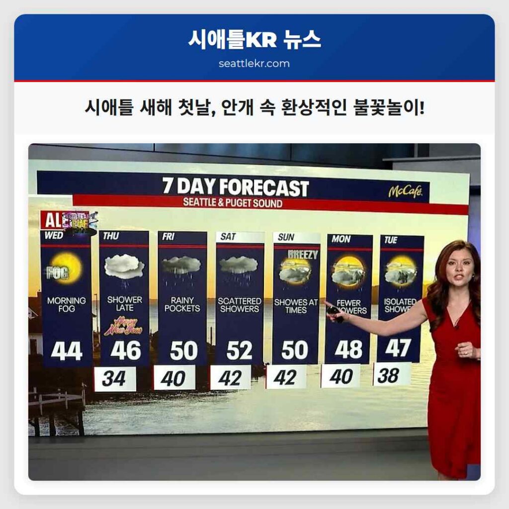 시애틀 새해 첫날, 안개 속 환상적인 불꽃놀이!