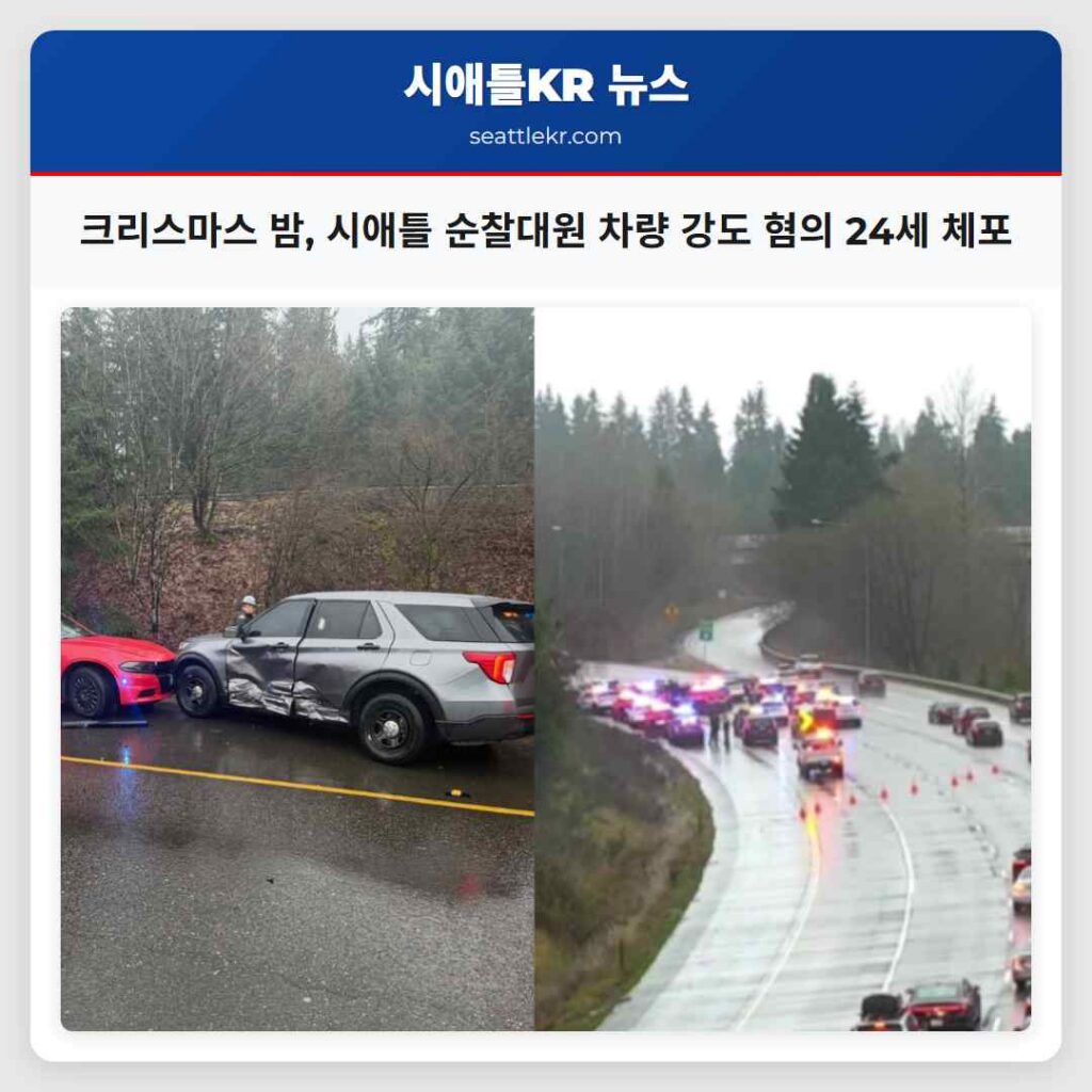 크리스마스 밤, 시애틀 순찰대원 차량 강도 혐의 24세 체포