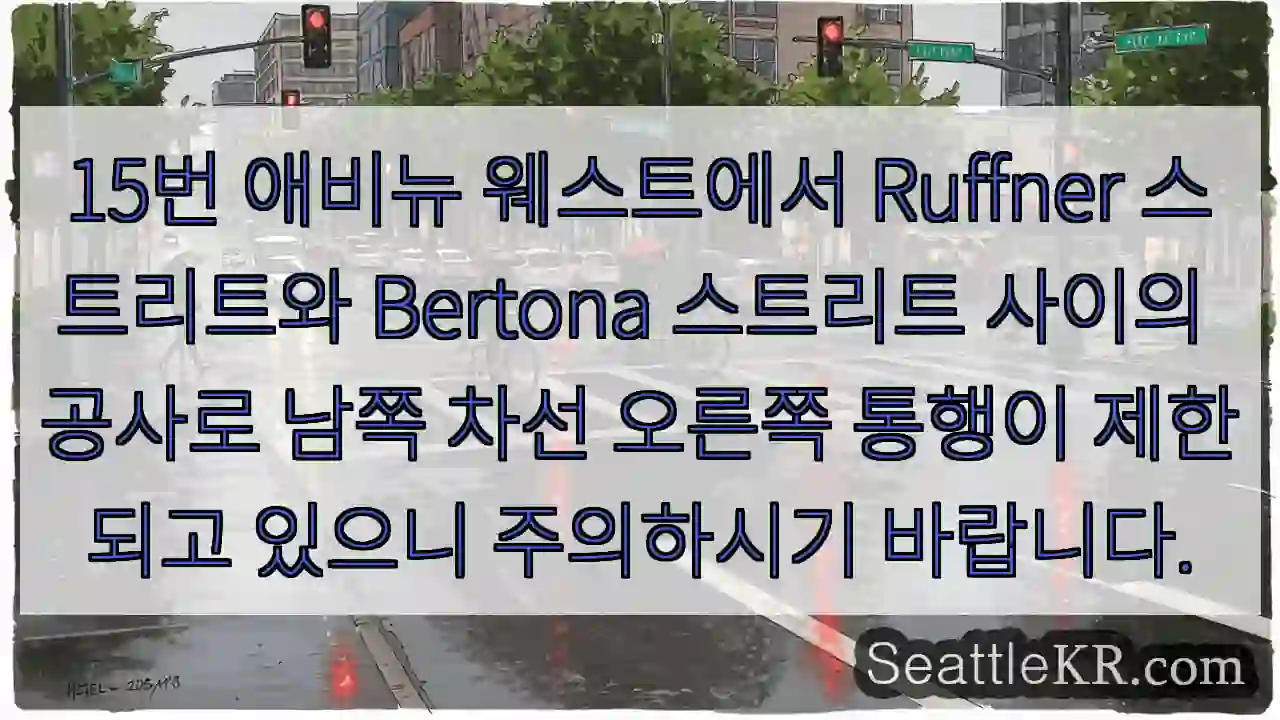 길 오른쪽 통제 중! 주의